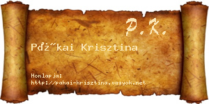 Pákai Krisztina névjegykártya